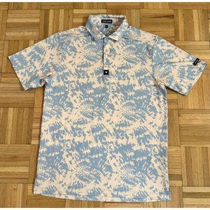 Bad Birdie Golf Polo Shirt Mens Medium Multicolor Abstract Patterned Stretch